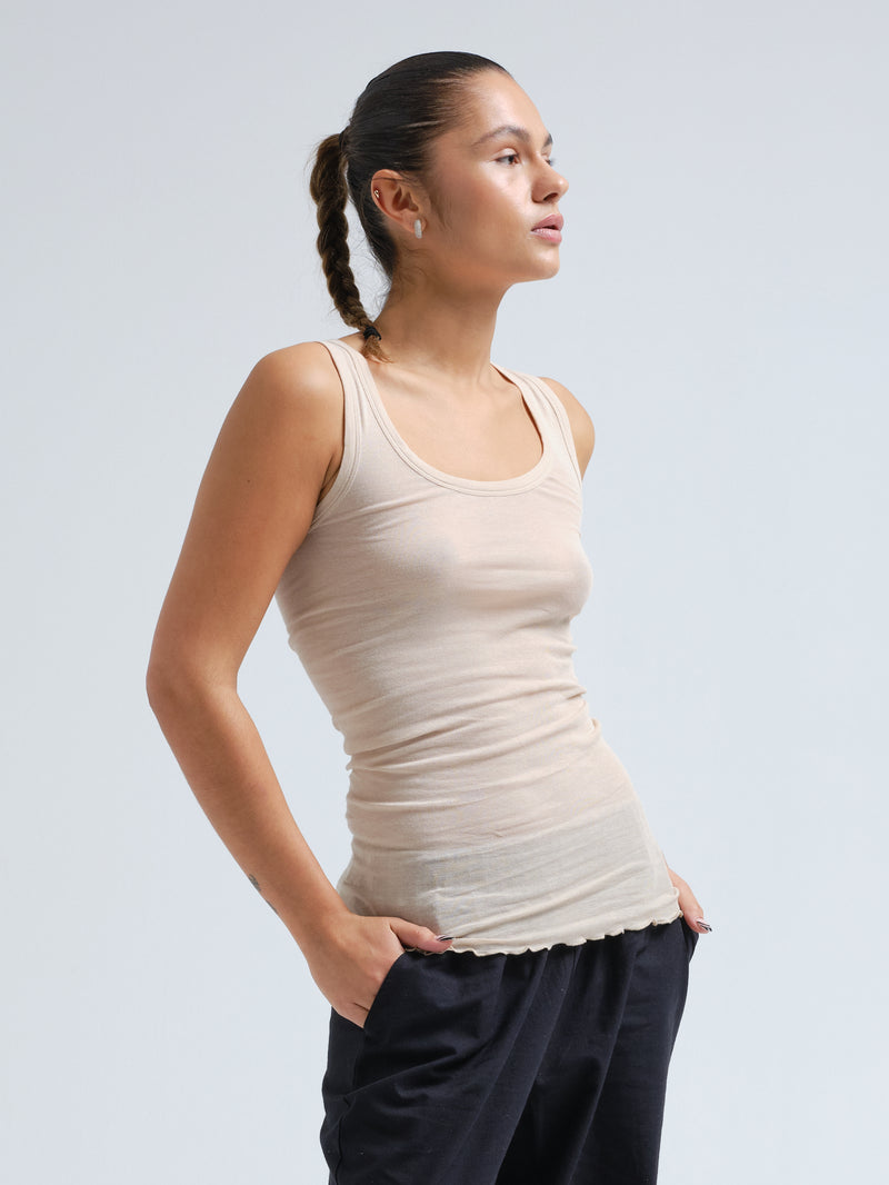 Seamless Basic Cotton Bella | Cotton Tank Top Dark sand