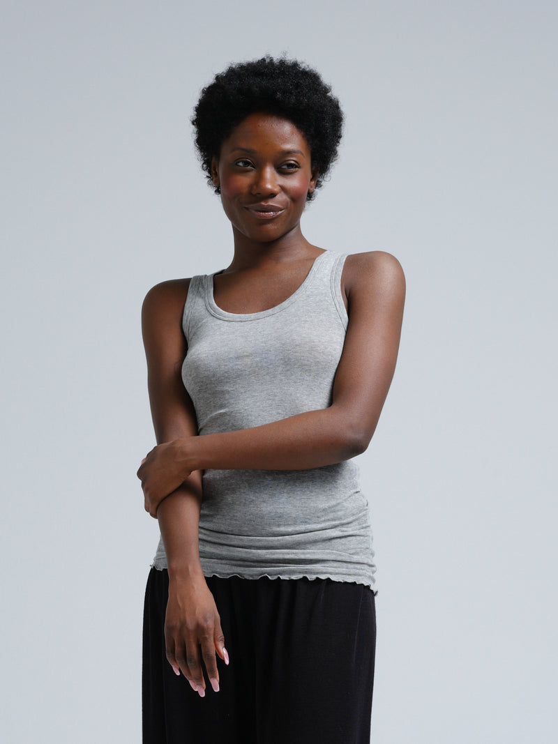 Seamless Basic Cotton Bella | Cotton Tank Top Grey Melange