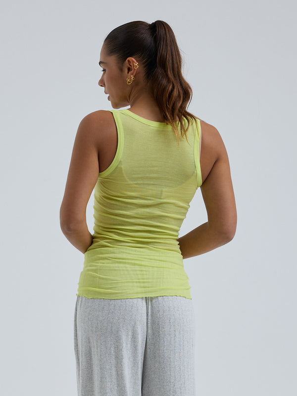 Seamless Basic Cotton Bella | Cotton Tank Top Neon Yellow