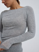 Cotton Boat Neck | Cotton - Grey Melange