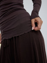 Seamless Basic Cotton Boat Neck | Cotton L/S T-Shirt Java