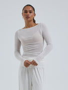 Cotton Boat Neck | Cotton - Off-White