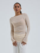 Cotton Boat Neck | Cotton - Rosie Beige