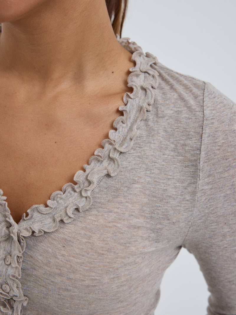 Seamless Basic Cotton Cardy | Cotton Cardigan Desert Melange