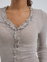 Seamless Basic Cotton Cardy | Cotton Cardigan Desert Melange