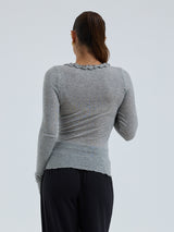 Seamless Basic Cotton Cardy | Cotton Cardigan Grey Melange