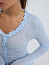 Seamless Basic Cotton Cardy | Cotton Cardigan Hazy Sky