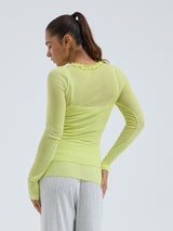 Seamless Basic Cotton Cardy | Cotton Cardigan Neon Yellow