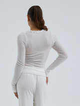 Seamless Basic Cotton Cardy | Cotton Cardigan Off-White