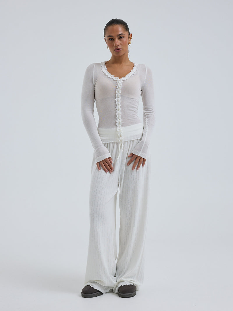 Seamless Basic Cotton Cardy | Cotton Cardigan Off-White