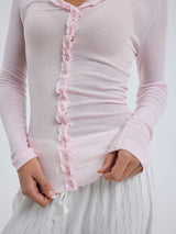 Seamless Basic Cotton Cardy | Cotton Cardigan Pale Rose