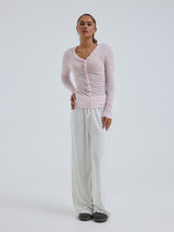 Seamless Basic Cotton Cardy | Cotton Cardigan Pale Rose