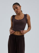 Seamless Basic Cotton Crop Top | Cotton Tank Top Java