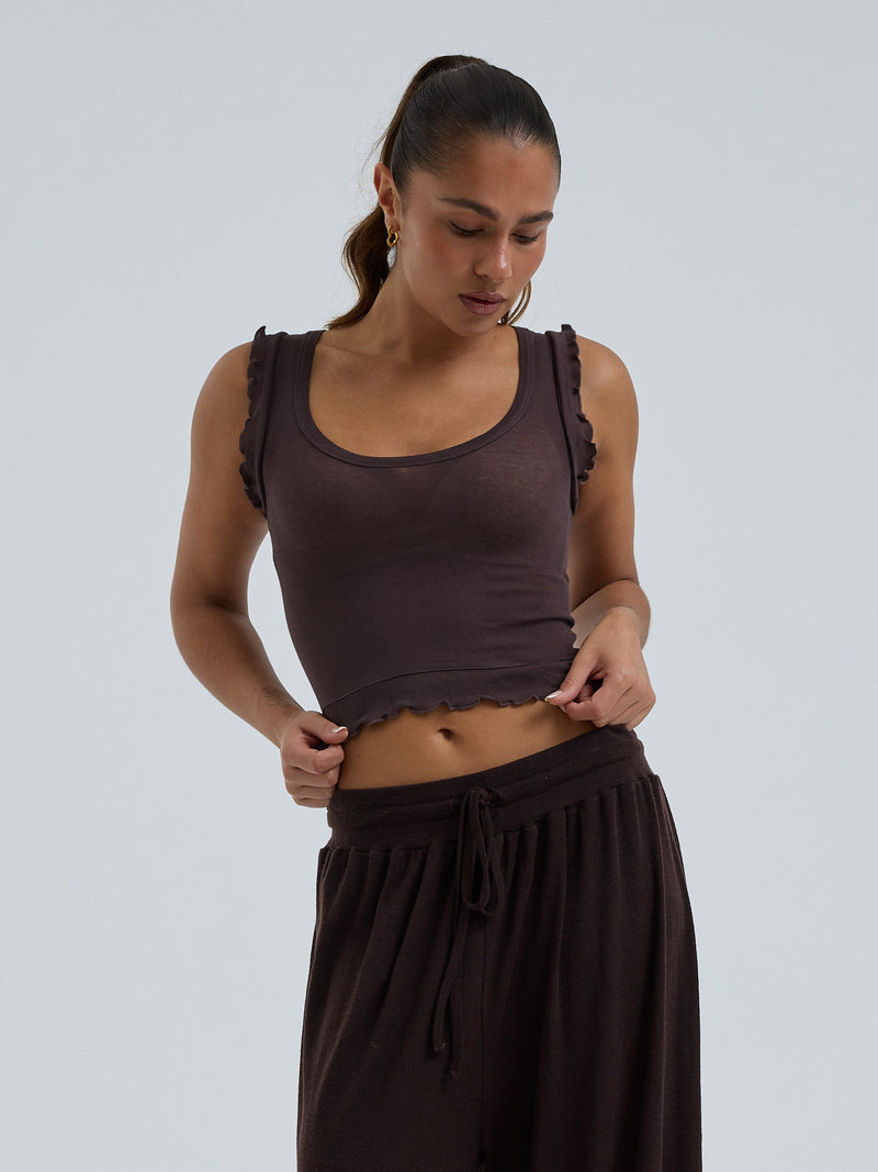 Seamless Basic Cotton Crop Top | Cotton Tank Top Java