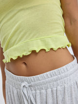 Seamless Basic Cotton Crop Top | Cotton Tank Top Neon Yellow