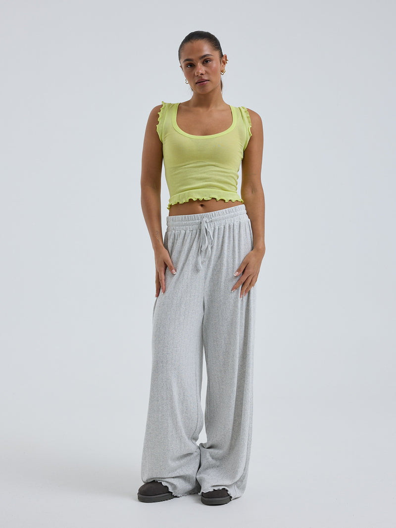 Seamless Basic Cotton Crop Top | Cotton Tank Top Neon Yellow