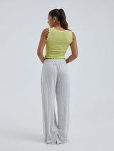 Seamless Basic Cotton Crop Top | Cotton Tank Top Neon Yellow