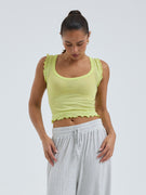 Cotton Crop Top | Cotton - Neon Yellow