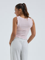 Seamless Basic Cotton Crop Top | Cotton Tank Top Pale Rose