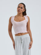 Cotton Crop Top | Cotton - Pale Rose