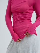 Seamless Basic Cotton Elvira | Cotton L/S T-Shirt Berry Pink