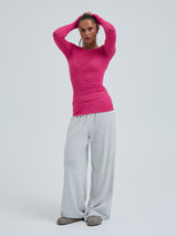 Seamless Basic Cotton Elvira | Cotton L/S T-Shirt Berry Pink