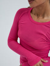 Seamless Basic Cotton Elvira | Cotton L/S T-Shirt Berry Pink