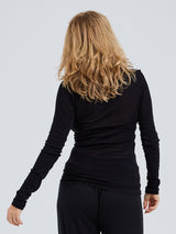 Seamless Basic Cotton Elvira | Cotton L/S T-Shirt Black