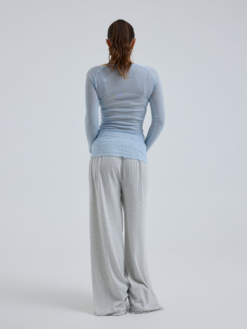 Seamless Basic Cotton Elvira | Cotton L/S T-Shirt Hazy Sky