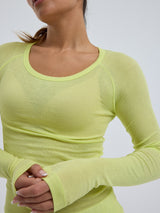 Seamless Basic Cotton Elvira | Cotton L/S T-Shirt Neon Yellow