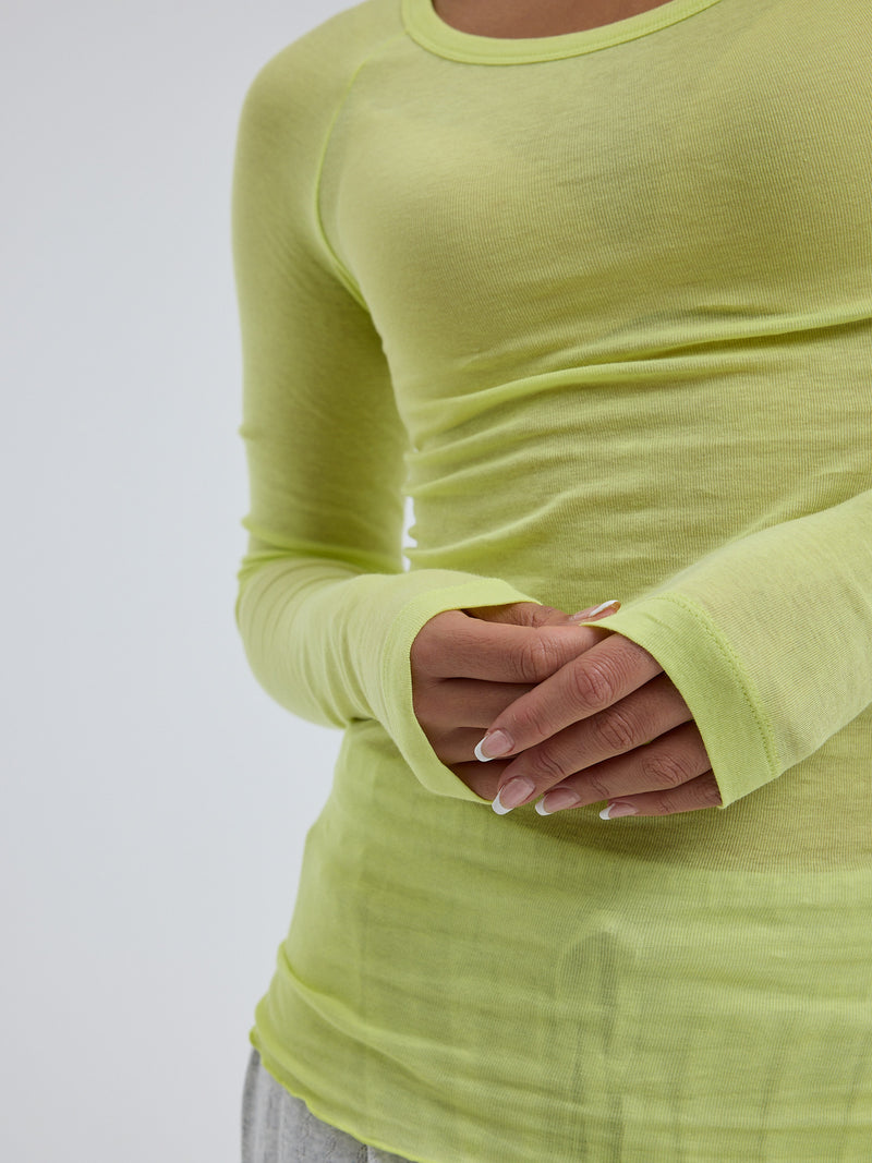 Seamless Basic Cotton Elvira | Cotton L/S T-Shirt Neon Yellow