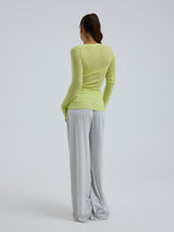 Seamless Basic Cotton Elvira | Cotton L/S T-Shirt Neon Yellow