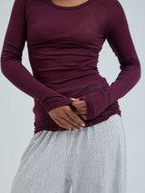 Seamless Basic Cotton Elvira | Cotton L/S T-Shirt Vineyard