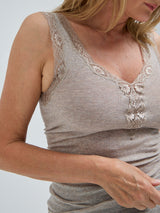 Seamless Basic Cotton Lacey | Cotton Tank Top Desert Melange