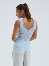 Seamless Basic Cotton Lacey | Cotton Tank Top Hazy Sky