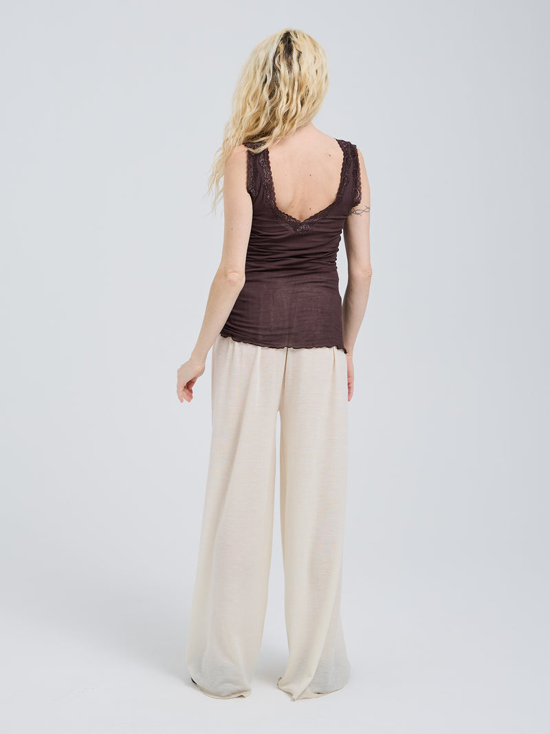 Seamless Basic Cotton Lacey | Cotton Tank Top Java