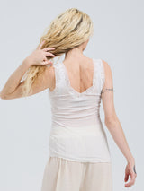 Seamless Basic Cotton Lacey | Cotton Tank Top Off-White