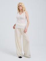 Seamless Basic Cotton Lacey | Cotton Tank Top Off-White