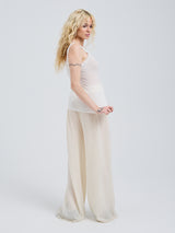 Seamless Basic Cotton Lacey | Cotton Tank Top Off-White