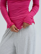 Seamless Basic Cotton Romance | Cotton L/S T-Shirt Berry Pink