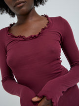 Seamless Basic Cotton Romance | Cotton L/S T-Shirt Burgundy
