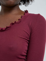 Seamless Basic Cotton Romance | Cotton L/S T-Shirt Burgundy