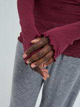 Seamless Basic Cotton Romance | Cotton L/S T-Shirt Burgundy