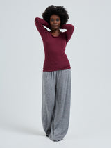 Seamless Basic Cotton Romance | Cotton L/S T-Shirt Burgundy