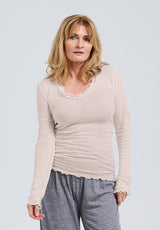 Seamless Basic Cotton Romance | Cotton L/S T-Shirt Dark sand