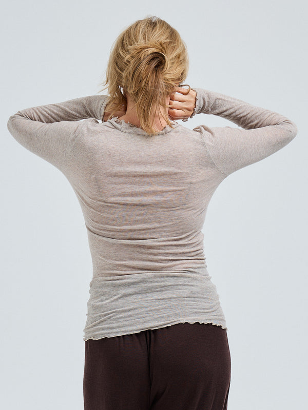 Seamless Basic Cotton Romance | Cotton L/S T-Shirt Desert Melange