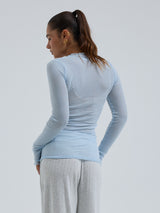 Seamless Basic Cotton Romance | Cotton L/S T-Shirt Hazy Sky