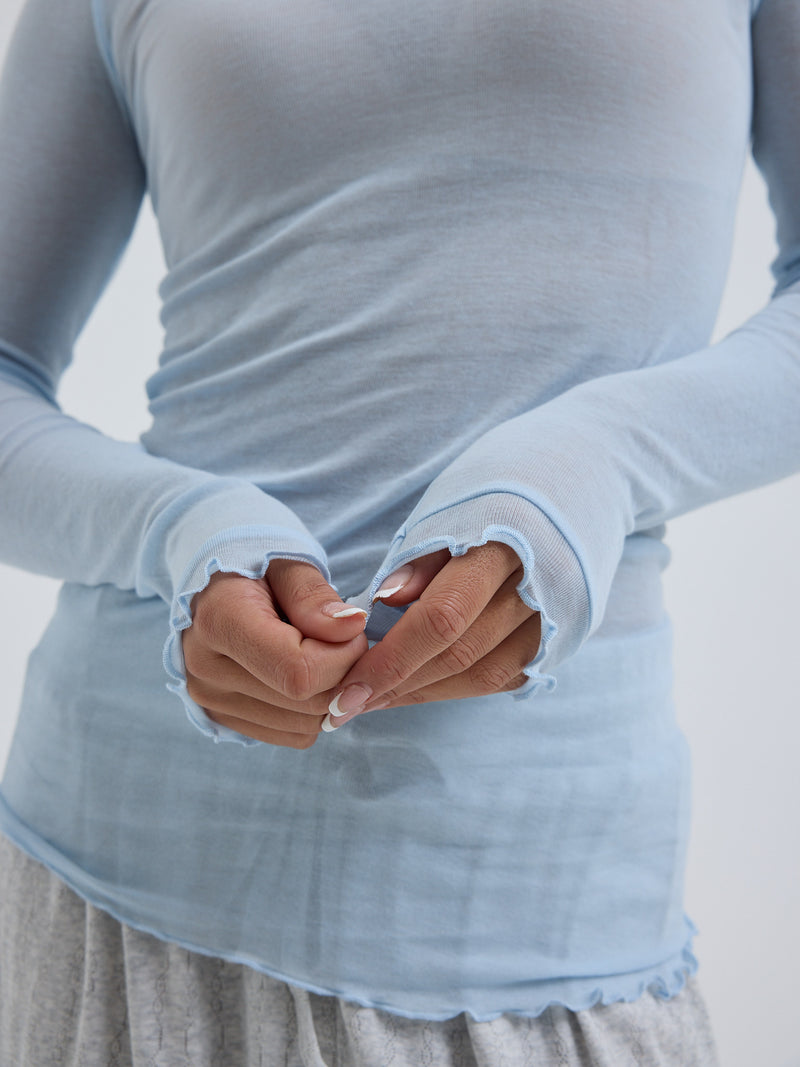 Seamless Basic Cotton Romance | Cotton L/S T-Shirt Hazy Sky