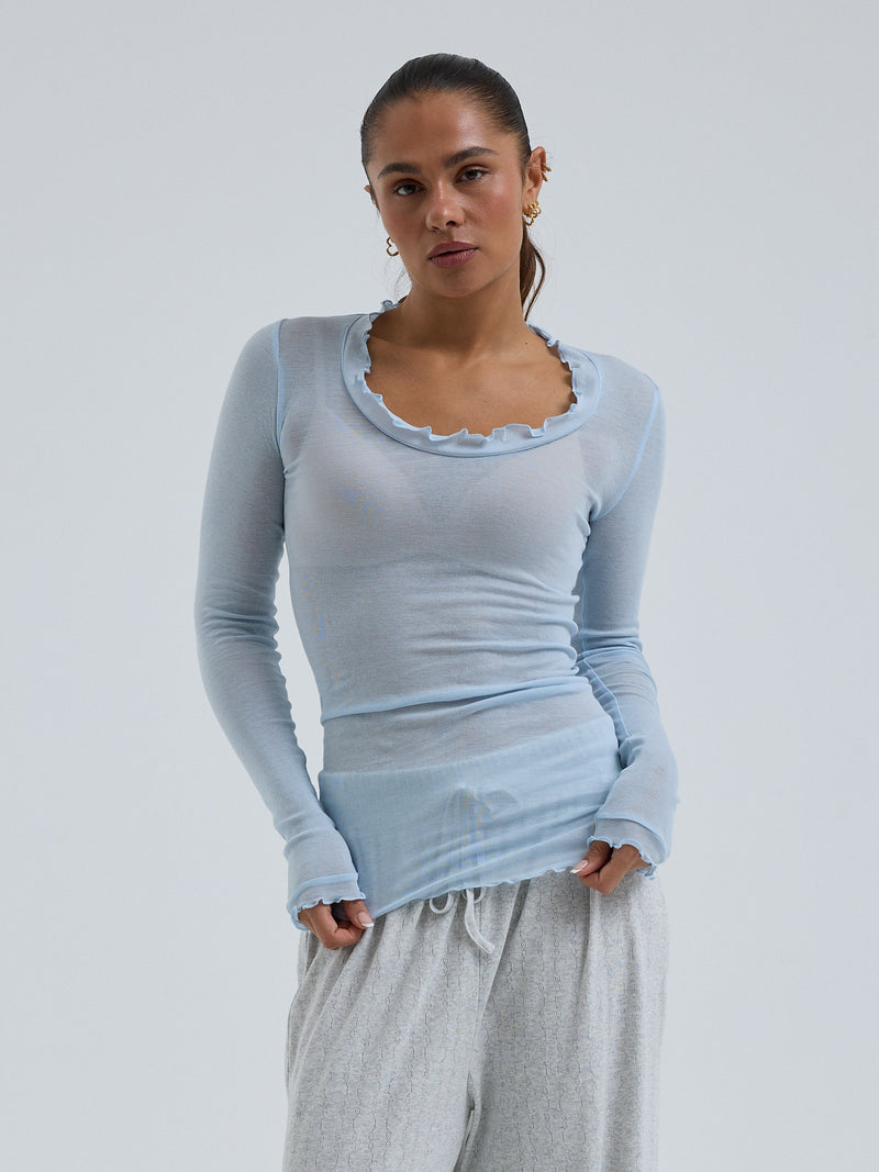 Seamless Basic Cotton Romance | Cotton L/S T-Shirt Hazy Sky