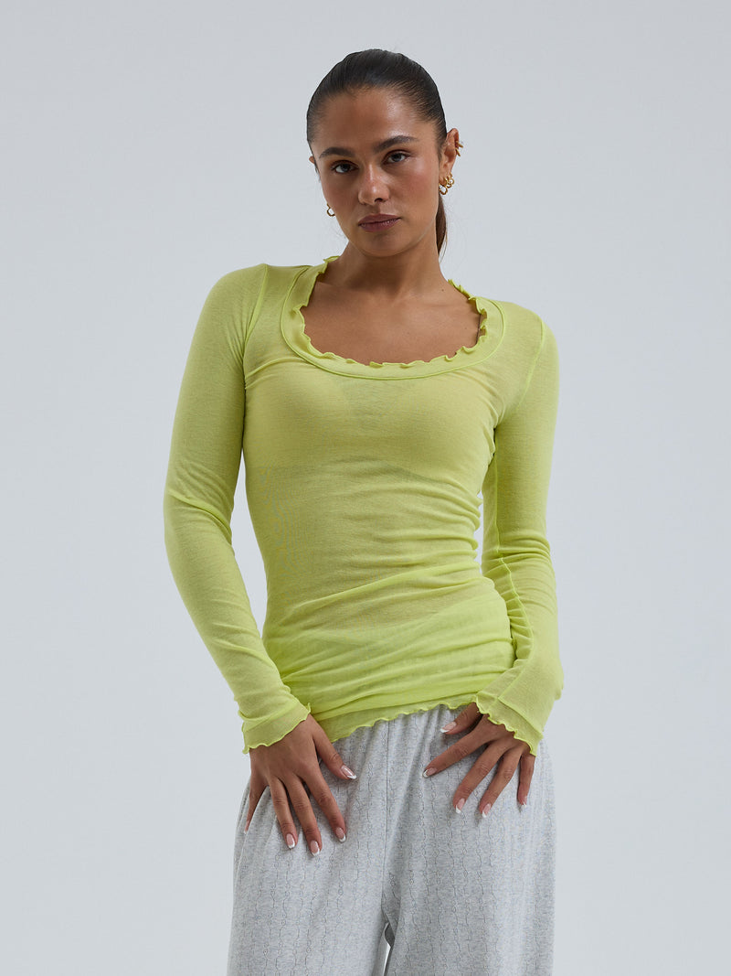 Seamless Basic Cotton Romance | Cotton L/S T-Shirt Neon Yellow